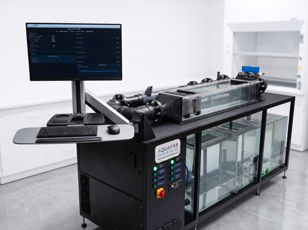 Aquafab Alpha respirometry system running Aquafab Control in a research lab
