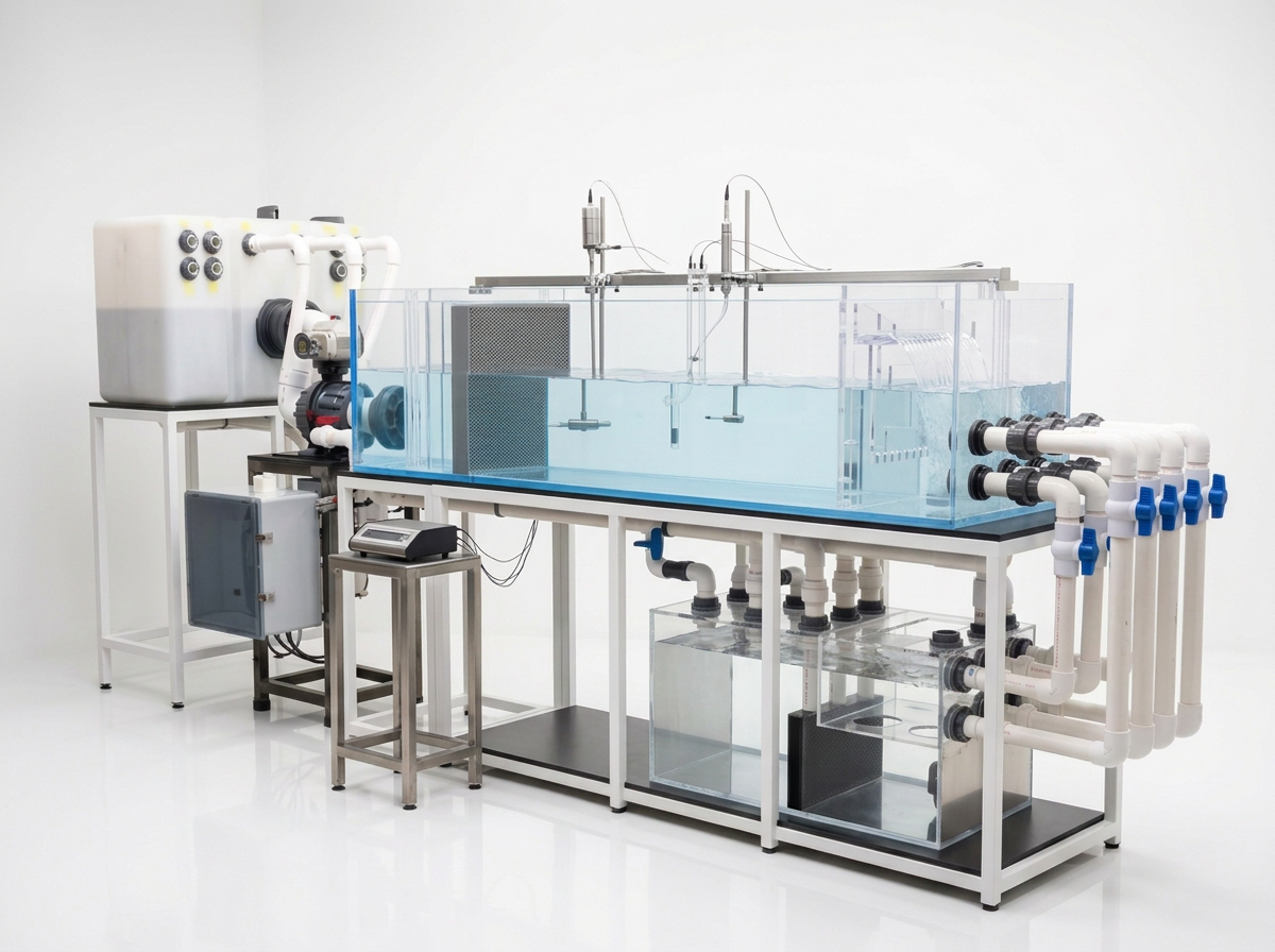 Aquafab recirculating flow chamber with ADV velocity probes